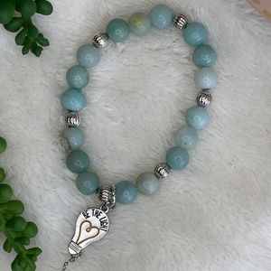 Aqua blue Natural Stone Bracelet for Stylish women